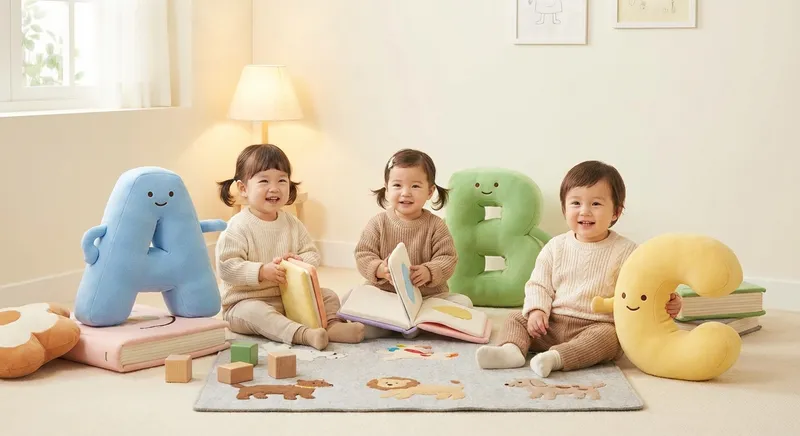 A b c Stories Fun with Letters learning scene, A b c Stories Fun with Letters learning scene filled with curiosity and joy, gentle pastel illustration designed for ages 3-4, rounded shapes, caring expressions, text-free illustration with clean unmarked background, balanced composition, soft cinematic lighting, harmonious color palette, inviting and joyful mood