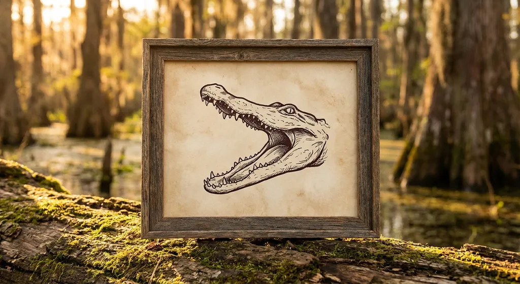 a simple drawing of an alligator mouth shaped like a greater-than sign