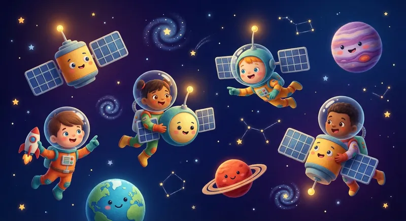 Illustration for 🌟 Amazing Satellites in Space!