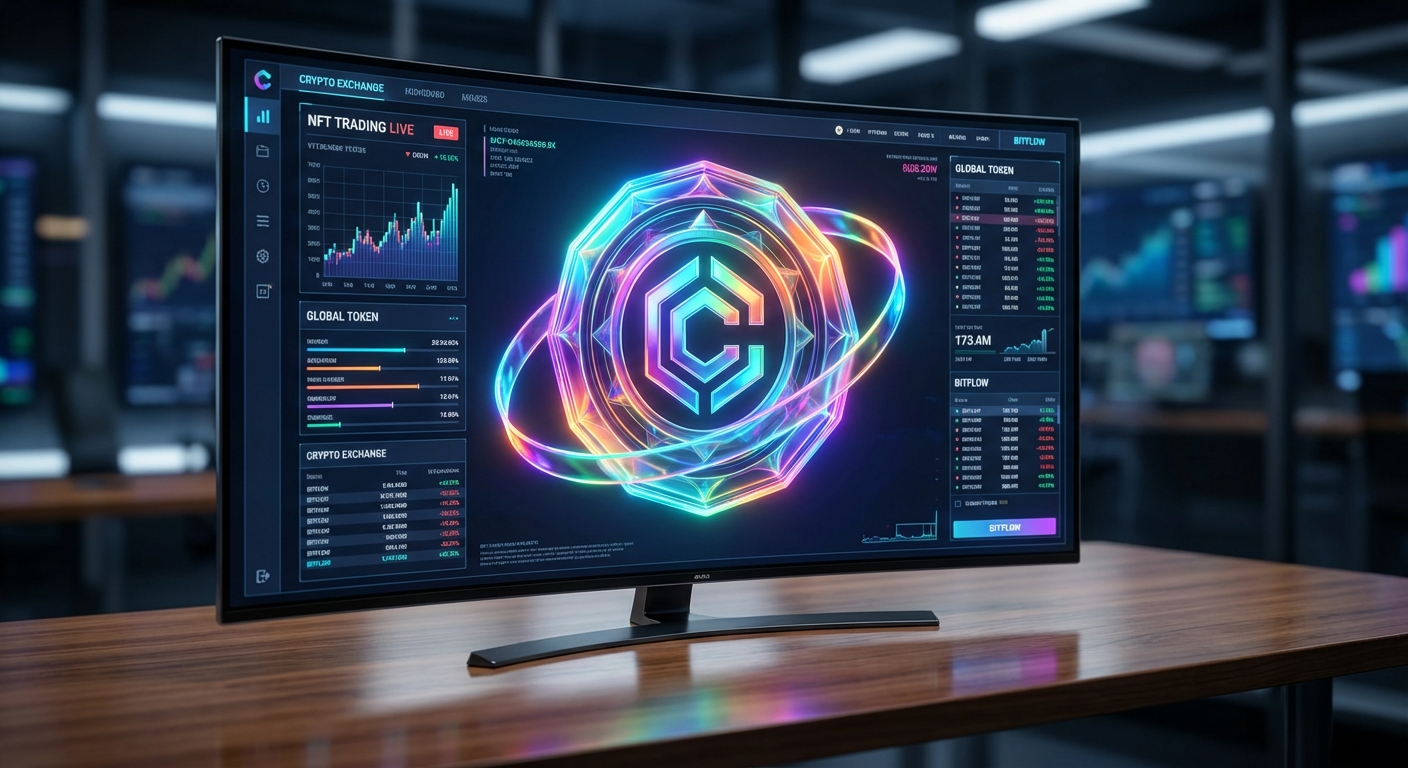 colorful online token on a screen