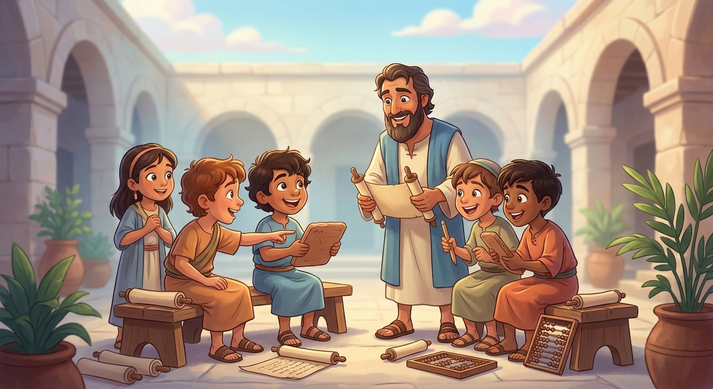 Illustration for First Schools in History 📚