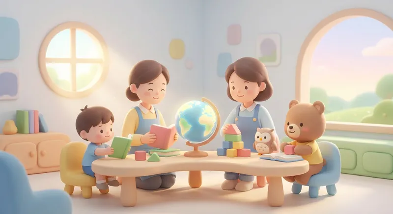 Good Morning learning scene, Good Morning learning scene filled with curiosity and joy, gentle pastel illustration designed for ages 3-4, rounded shapes, caring expressions, text-free illustration with clean unmarked background, balanced composition, soft cinematic lighting, harmonious color palette, inviting and joyful mood