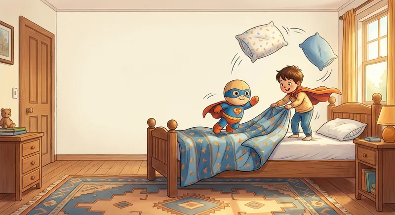 Illustration for 🌟 How to Make Your Bed Like a Superhero!