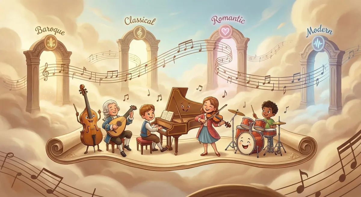Illustration for 🎶 Journey Through the Musical Periods