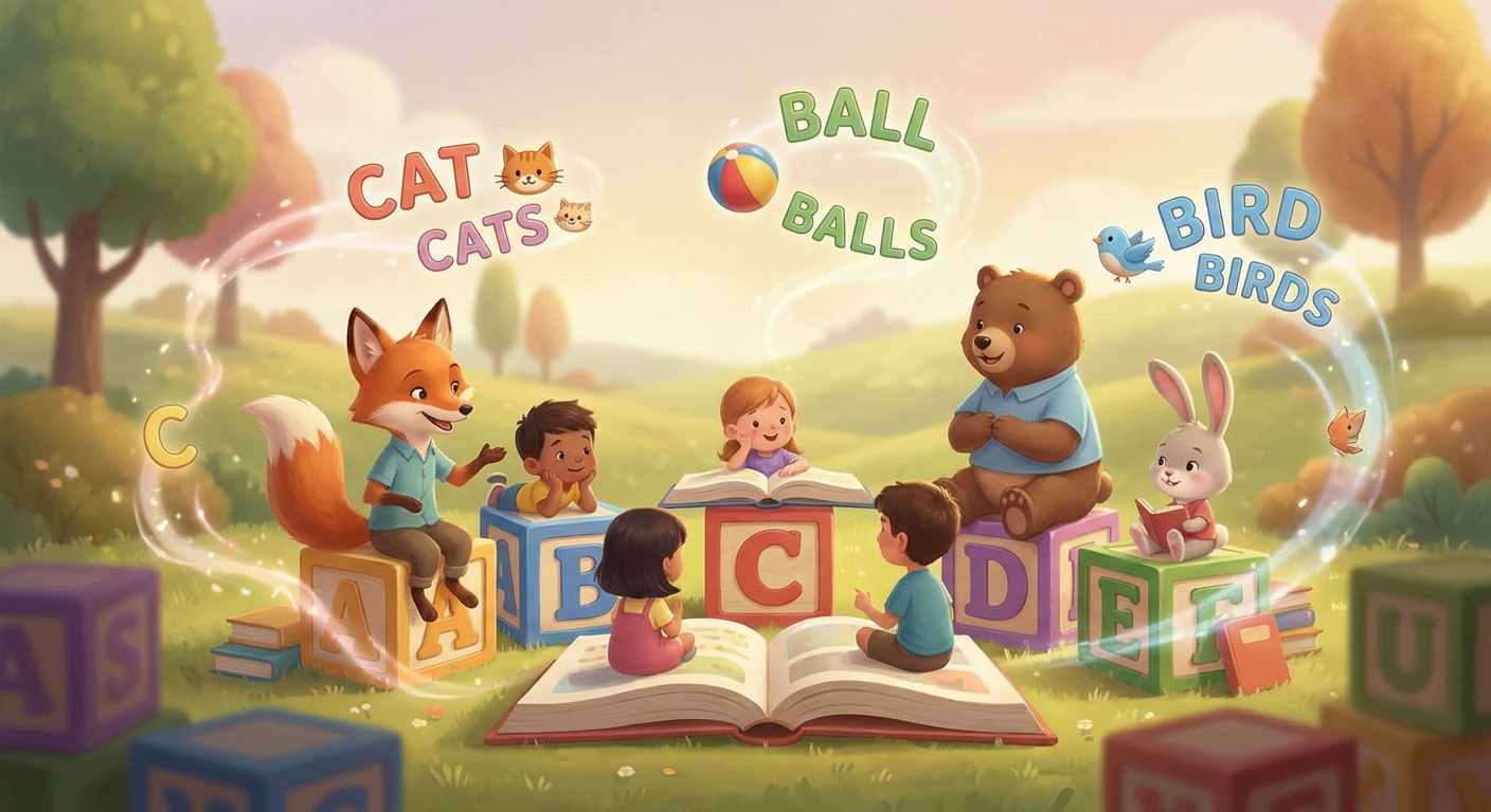 Illustration for 🎈 Let’s Learn About Plural Words!