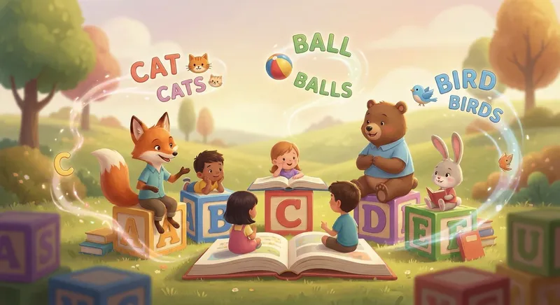 Illustration for 🎈 Let’s Learn About Plural Words!