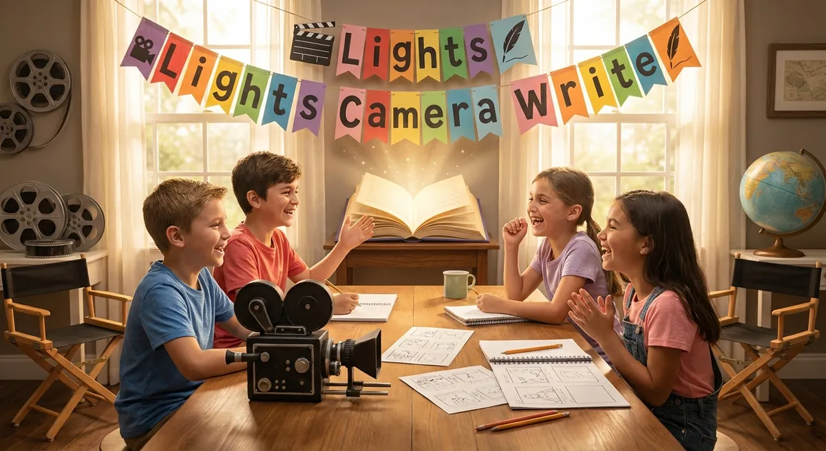 Illustration for 🎬 Lights, Camera, Write! – Screenplay Basics for Young Creators