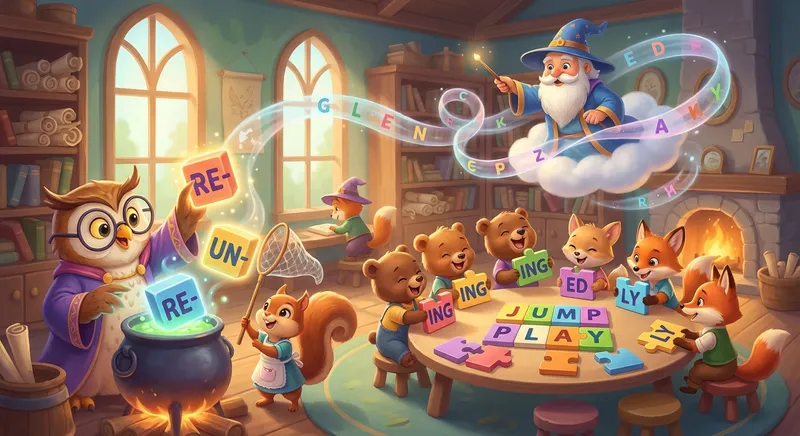 Illustration for 🎉 Magic Word Builders: Prefixes & Suffixes