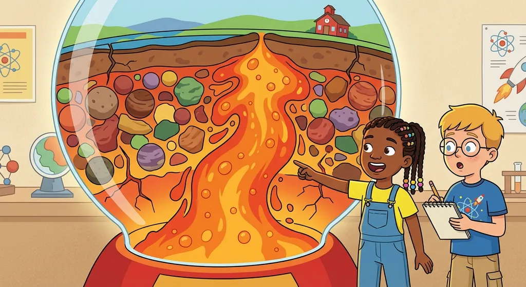 magma rising inside the Earth illustration