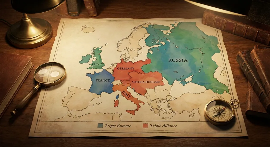 map of europe before world war 1 showing alliances