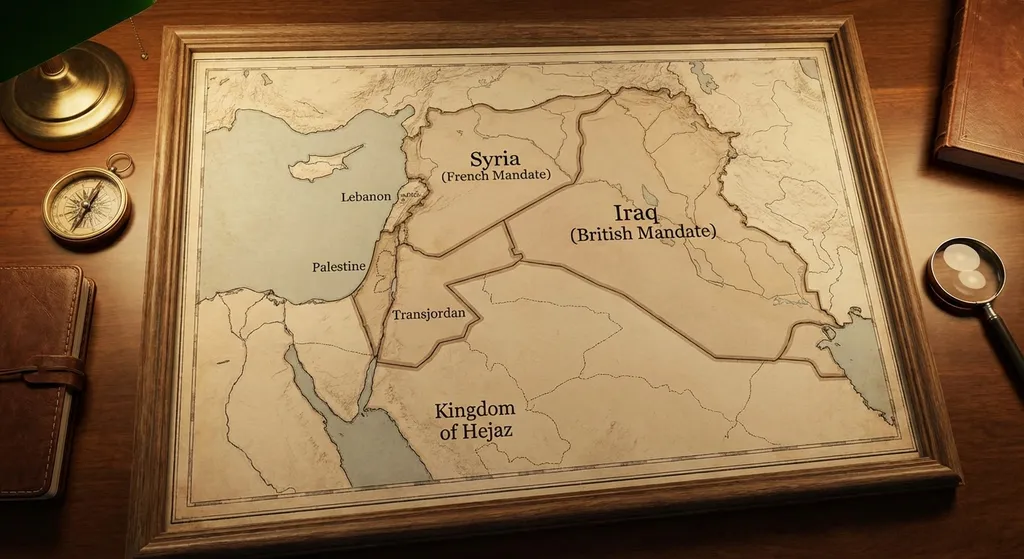 map of the middle east after world war 1 showing new countries