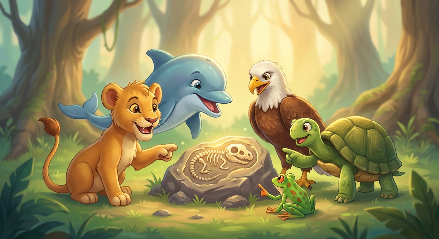 Illustration for 🎉 Meet the Vertebrates: Animals with a Backbone!