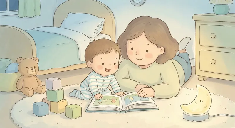 My Bedtime Routine learning scene, My Bedtime Routine learning scene filled with curiosity and joy, gentle pastel illustration designed for ages 3-4, rounded shapes, caring expressions, text-free illustration with clean unmarked background, balanced composition, soft cinematic lighting, harmonious color palette, inviting and joyful mood
