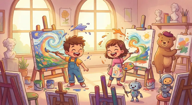 Illustration for 🌄 Paint the World: Landscapes for Little Artists