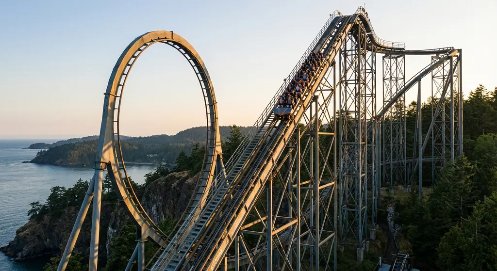 roller coaster with steep incline and loop