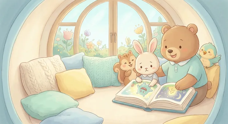 Scared learning scene, Scared learning scene filled with curiosity and joy, gentle pastel illustration designed for ages 3-4, rounded shapes, caring expressions, text-free illustration with clean unmarked background, balanced composition, soft cinematic lighting, harmonious color palette, inviting and joyful mood