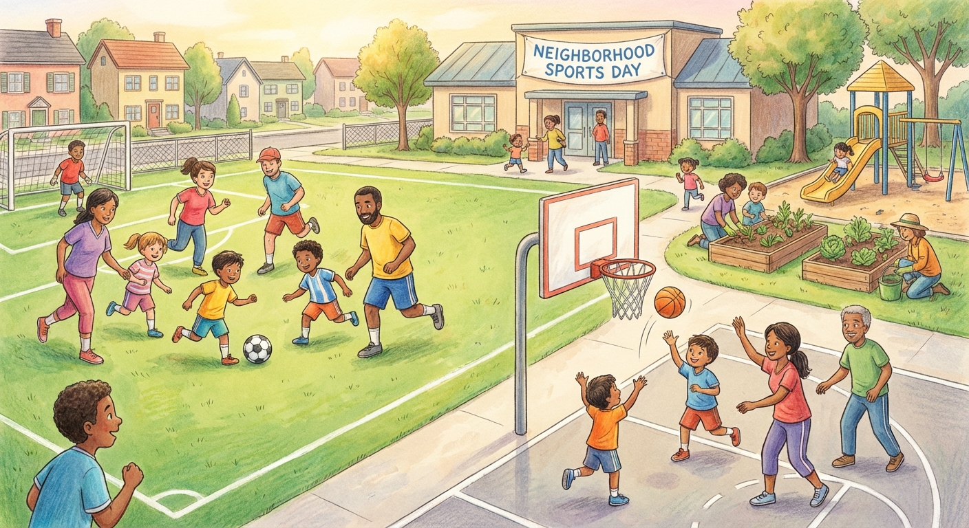 Illustration for 🎉 Sports Places in Our Neighborhood