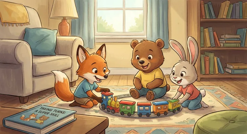 Illustration for 🌟 Taking Turns: A Super Skill!