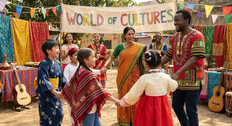 Illustration for 🎈 Traditional Clothing Around the World