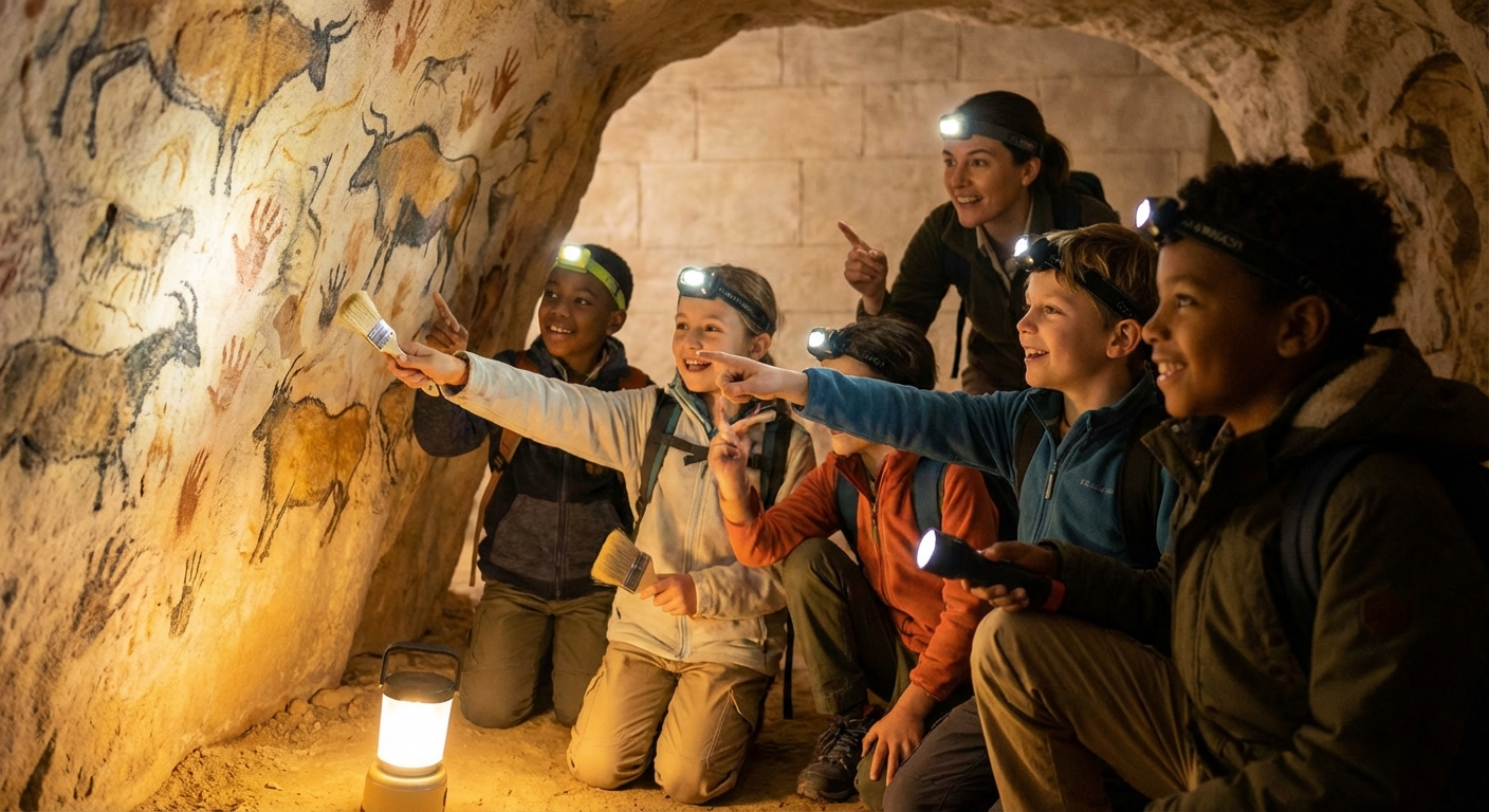 Illustration for 🎨 Uncovering Cave Paintings: A Blast from the Past