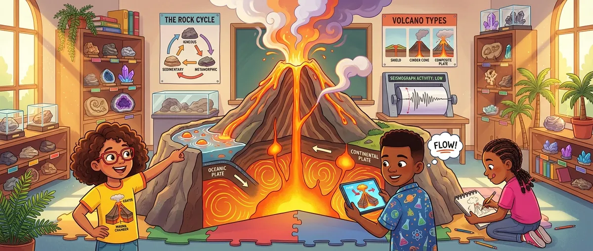 Illustration for Volcanoes: Earth's Pressure Cookers (And How They Blow Their Tops!)