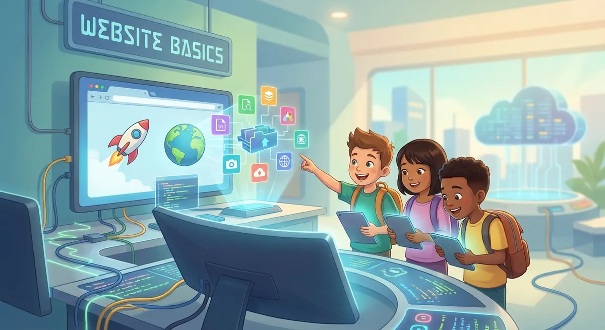 Illustration for 🌐 Website Basics: How the Internet’s Pages Come to Life
