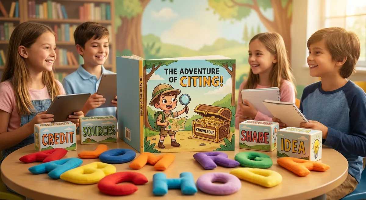 Illustration for 📚 Why Giving Credit Matters: A Kid’s Guide to Citing Sources